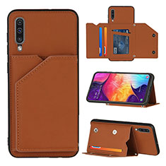 Coque Luxe Cuir Housse Etui Y04B pour Samsung Galaxy A30S Marron