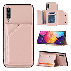 Coque Luxe Cuir Housse Etui Y04B pour Samsung Galaxy A30S Or Rose