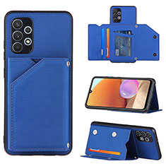 Coque Luxe Cuir Housse Etui Y04B pour Samsung Galaxy A32 4G Bleu