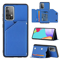 Coque Luxe Cuir Housse Etui Y04B pour Samsung Galaxy A52s 5G Bleu