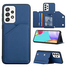 Coque Luxe Cuir Housse Etui Y04B pour Samsung Galaxy A53 5G Bleu