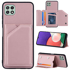 Coque Luxe Cuir Housse Etui Y04B pour Samsung Galaxy F42 5G Or Rose