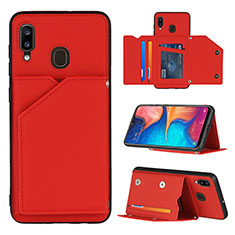 Coque Luxe Cuir Housse Etui Y04B pour Samsung Galaxy M10S Rouge
