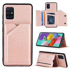 Coque Luxe Cuir Housse Etui Y04B pour Samsung Galaxy M40S Or Rose