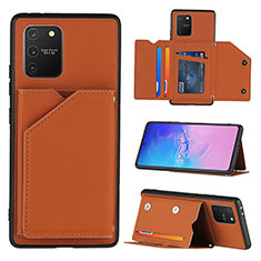 Coque Luxe Cuir Housse Etui Y04B pour Samsung Galaxy M80S Marron