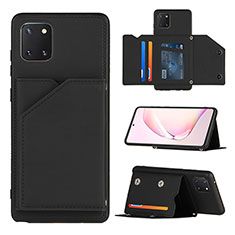 Coque Luxe Cuir Housse Etui Y04B pour Samsung Galaxy Note 10 Lite Noir