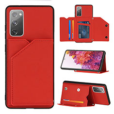 Coque Luxe Cuir Housse Etui Y04B pour Samsung Galaxy S20 FE 4G Rouge