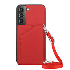 Coque Luxe Cuir Housse Etui Y04B pour Samsung Galaxy S21 Plus 5G Rouge