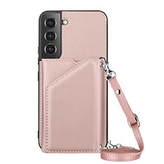 Coque Luxe Cuir Housse Etui Y04B pour Samsung Galaxy S22 Plus 5G Or Rose