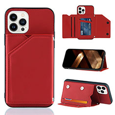 Coque Luxe Cuir Housse Etui Y05B pour Apple iPhone 13 Pro Rouge