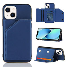 Coque Luxe Cuir Housse Etui Y05B pour Apple iPhone 15 Bleu