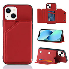 Coque Luxe Cuir Housse Etui Y05B pour Apple iPhone 15 Plus Rouge