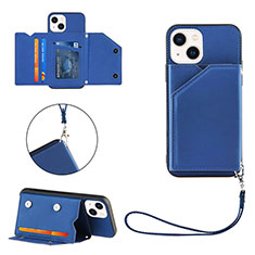 Coque Luxe Cuir Housse Etui Y06B pour Apple iPhone 13 Bleu