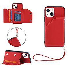 Coque Luxe Cuir Housse Etui Y06B pour Apple iPhone 15 Plus Rouge