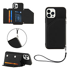 Coque Luxe Cuir Housse Etui Y06B pour Apple iPhone 16 Pro Noir