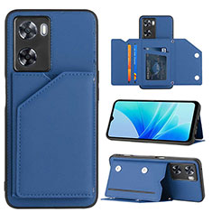 Coque Luxe Cuir Housse Etui YB1 pour Oppo A57 4G Bleu