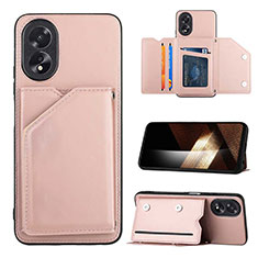 Coque Luxe Cuir Housse Etui YB1 pour Oppo A78 4G Or Rose