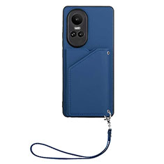 Coque Luxe Cuir Housse Etui YB1 pour Oppo Reno10 5G Bleu