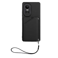 Coque Luxe Cuir Housse Etui YB1 pour Oppo Reno10 Pro 5G Noir