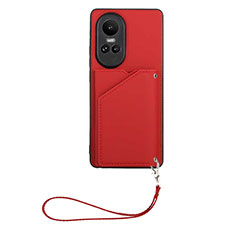 Coque Luxe Cuir Housse Etui YB1 pour Oppo Reno10 Pro 5G Rouge