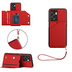 Coque Luxe Cuir Housse Etui YB1 pour Realme Narzo 50 5G Rouge