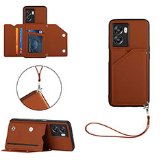 Coque Luxe Cuir Housse Etui YB1 pour Realme V23i 5G Marron