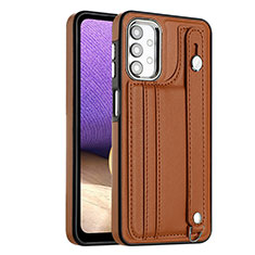 Coque Luxe Cuir Housse Etui YB1 pour Samsung Galaxy A13 4G Marron