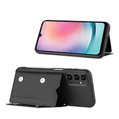 Coque Luxe Cuir Housse Etui YB1 pour Samsung Galaxy A24 4G Noir