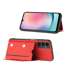 Coque Luxe Cuir Housse Etui YB1 pour Samsung Galaxy A24 4G Rouge