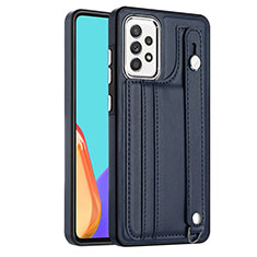 Coque Luxe Cuir Housse Etui YB1 pour Samsung Galaxy A52 4G Bleu