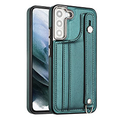 Coque Luxe Cuir Housse Etui YB1 pour Samsung Galaxy S21 FE 5G Vert