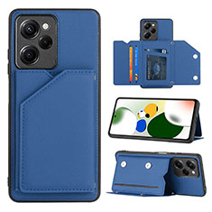 Coque Luxe Cuir Housse Etui YB1 pour Xiaomi Poco X5 Pro 5G Bleu