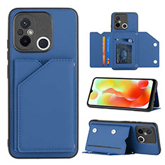 Coque Luxe Cuir Housse Etui YB1 pour Xiaomi Redmi 11A 4G Bleu