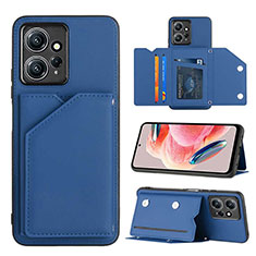 Coque Luxe Cuir Housse Etui YB1 pour Xiaomi Redmi Note 12 4G Bleu