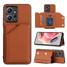 Coque Luxe Cuir Housse Etui YB1 pour Xiaomi Redmi Note 12 4G Marron