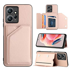 Coque Luxe Cuir Housse Etui YB1 pour Xiaomi Redmi Note 12 4G Or Rose