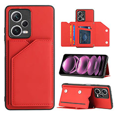 Coque Luxe Cuir Housse Etui YB1 pour Xiaomi Redmi Note 12 5G Rouge