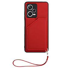Coque Luxe Cuir Housse Etui YB1 pour Xiaomi Redmi Note 12 Explorer Rouge