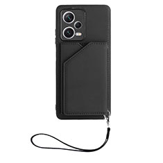 Coque Luxe Cuir Housse Etui YB1 pour Xiaomi Redmi Note 12 Pro 5G Noir