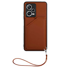 Coque Luxe Cuir Housse Etui YB1 pour Xiaomi Redmi Note 12 Pro+ Plus 5G Marron