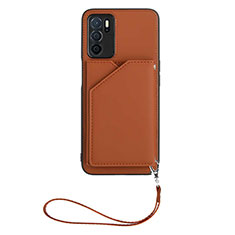 Coque Luxe Cuir Housse Etui YB2 pour Oppo A16s Marron