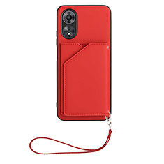 Coque Luxe Cuir Housse Etui YB2 pour Oppo A17 Rouge