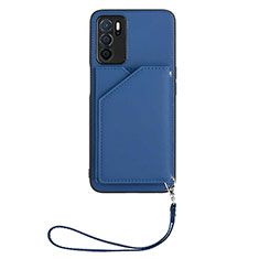 Coque Luxe Cuir Housse Etui YB2 pour Oppo A54s Bleu