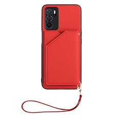 Coque Luxe Cuir Housse Etui YB2 pour Oppo A54s Rouge