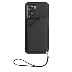 Coque Luxe Cuir Housse Etui YB2 pour Oppo A77 4G Noir