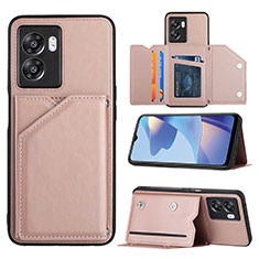 Coque Luxe Cuir Housse Etui YB2 pour Oppo A77 5G Or Rose