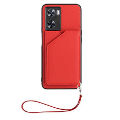 Coque Luxe Cuir Housse Etui YB2 pour Oppo A77s Rouge