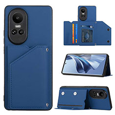 Coque Luxe Cuir Housse Etui YB2 pour Oppo Reno10 Pro 5G Bleu