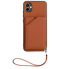 Coque Luxe Cuir Housse Etui YB2 pour Samsung Galaxy A04 4G Marron