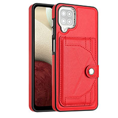 Coque Luxe Cuir Housse Etui YB2 pour Samsung Galaxy A12 Rouge